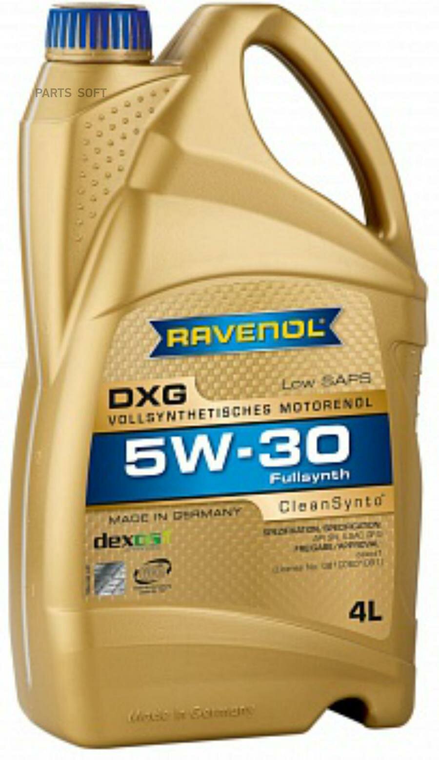 Моторное масло RAVENOL Dxg Rсsn 5W-30 синтетическое 4л - фото №1