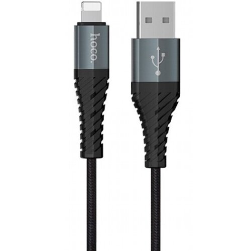 Кабель USB2.0 Am Lightning Hoco X38 2.4A Black, черный - 1 метр