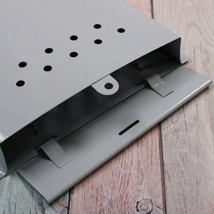 Ящик почтовый без замка (с петлёй), вертикальный, «Почта», серый - фотография № 4