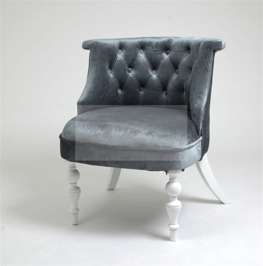 Кресло Бархат деревянное мягкое Red&Black белый грязно-голубой - фотография № 1