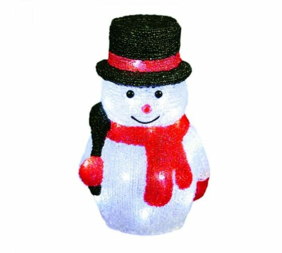 ULD-M1827-030/STA WHITE IP20 SNOWMAN-3 Фигура светодиодная «Снеговик-3» 30 светодиодов размер 18*15*27 см цвет свечения-белый IP20. | код 11034 | Uniel (2шт.в упак.)