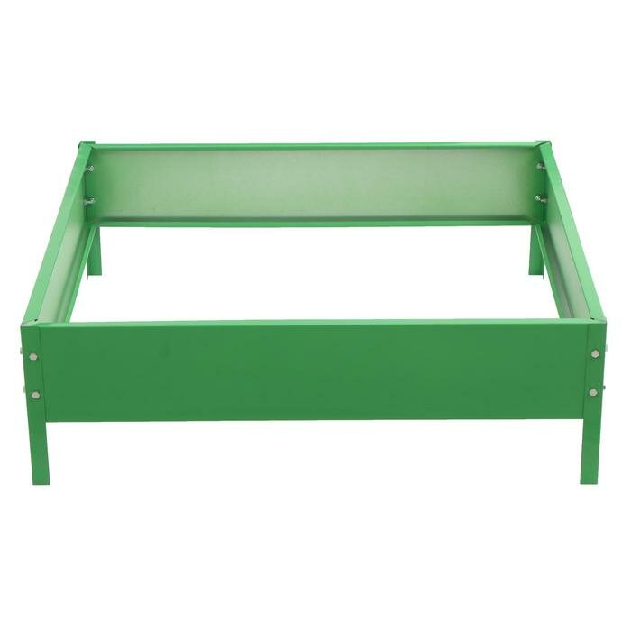 Клумба оцинкованная, 80 × 80 × 15 см, зелёная, «Квадро», Greengo - фотография № 1