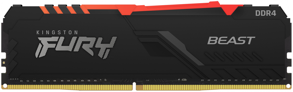 Память DIMM DDR4 8Gb PC21300 2666MHz CL16 1.35В Kingston Fury Beast RGB (KF426C16BBA/8)