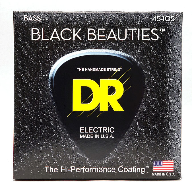 DR Strings 45-105 Black Beauties Black Coated Bass BKB-45