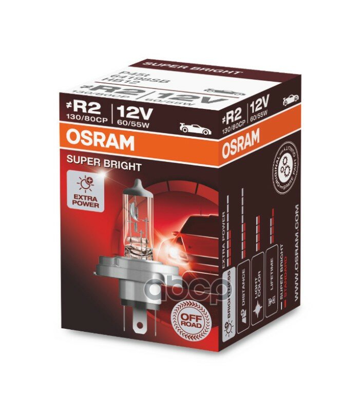 Лампа 12v R2 60/55w P43t Osram Off-Road Super Brigh 1 Шт. Картон 64198sb Osram арт. 64198SB