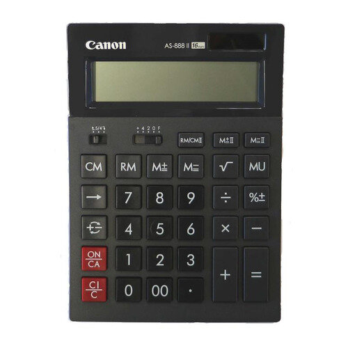 Калькулятор Canon AS-888 II, 16-разрядный, черный
