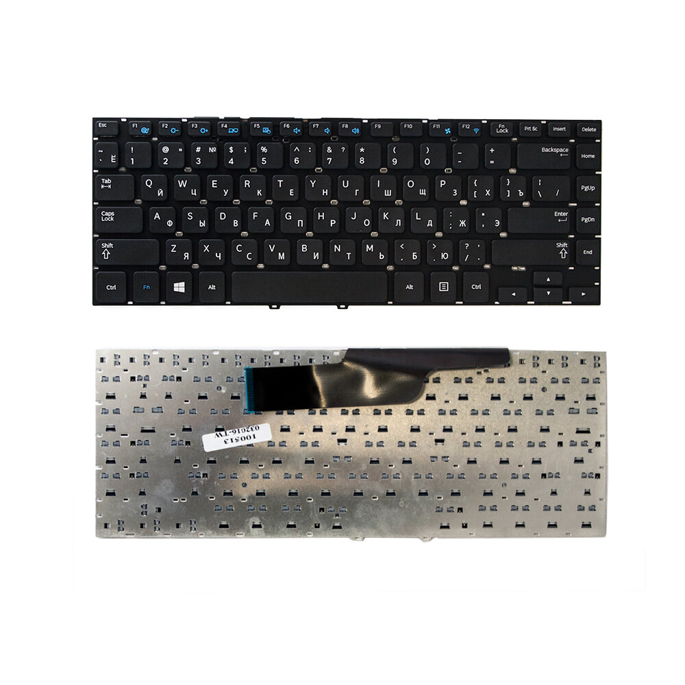 Клавиатура для ноутбука Samsung NP355V4C 355V4C-S01 NP300E4A Series. Плоский Enter. Черная без рамки. PN: BA75-04105C.