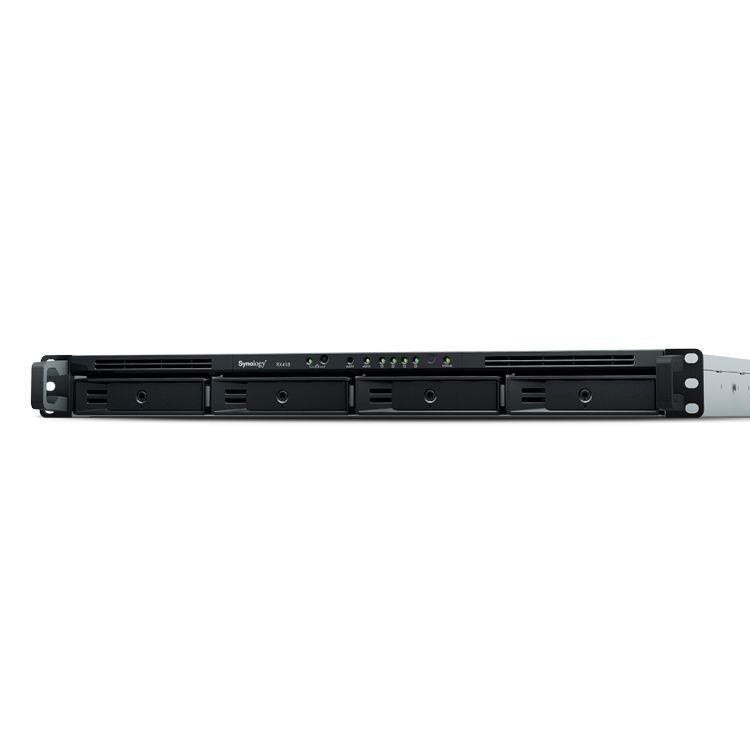 Synology Дисковый массив Synology RX418 Модуль расширения Expansion Unit (Rack 1U) for RS818+, RS818RP+, RS816, RS815+, RS815RP+, RS815 up to 4hot plug HDDs SATA(3,5" or 2,5")/1xPS incl eSATA Cbl