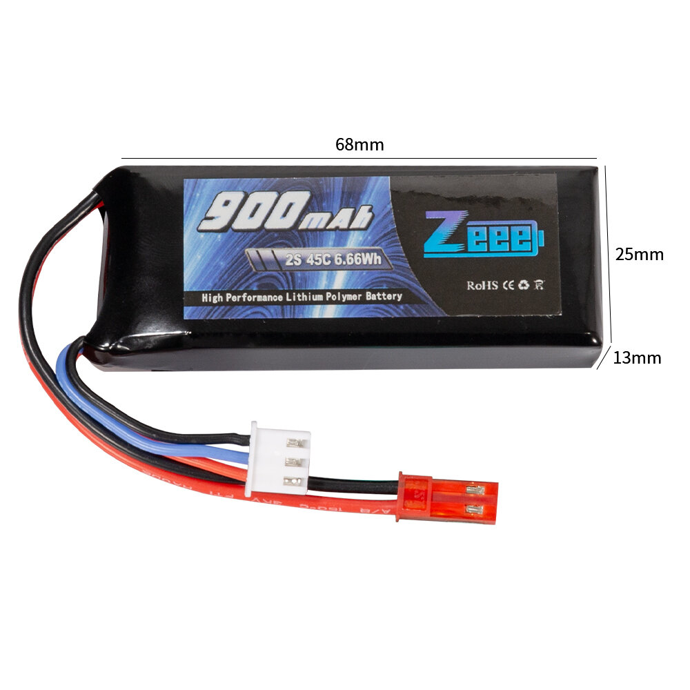 Аккумулятор Zeee Power 2s 7.4v 900mah 45c SOFT - zeee-900-2s-45c