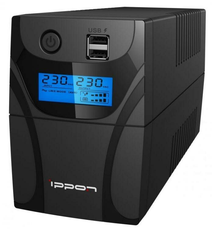 ИБП Ippon Back Power Pro II 850 850VA/480W LCD,RJ-45,USB (2 EURO)