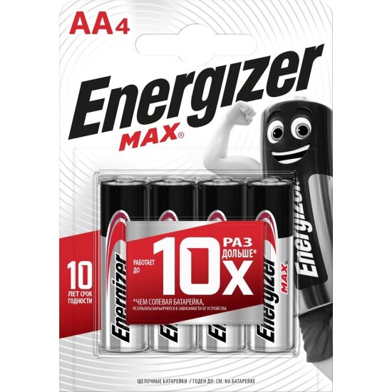 Элемент питания Energizer Max LR6 AA бл 4