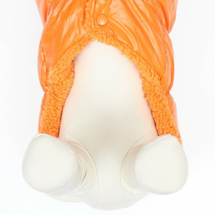 FlowMe Куртка для собак "Блеск", XS (ДС 20, ОГ 28, ОШ 19 см, до 3 кг), оранжевая - фотография № 6