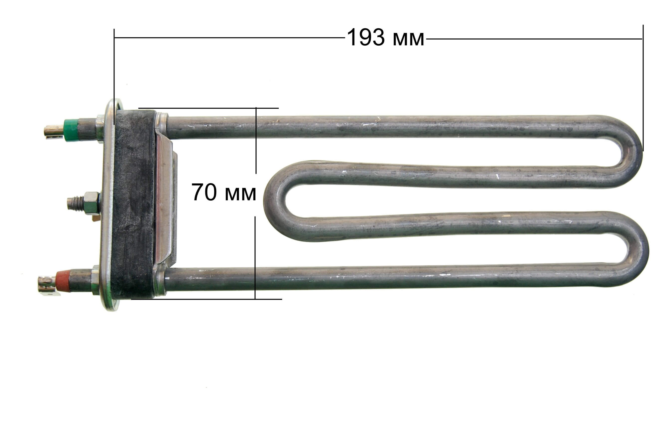 ТЭН (нагреватель) L=190 мм, 1800W, прямой с отверстием стиральной машины Bosch, Samsung - фотография № 2