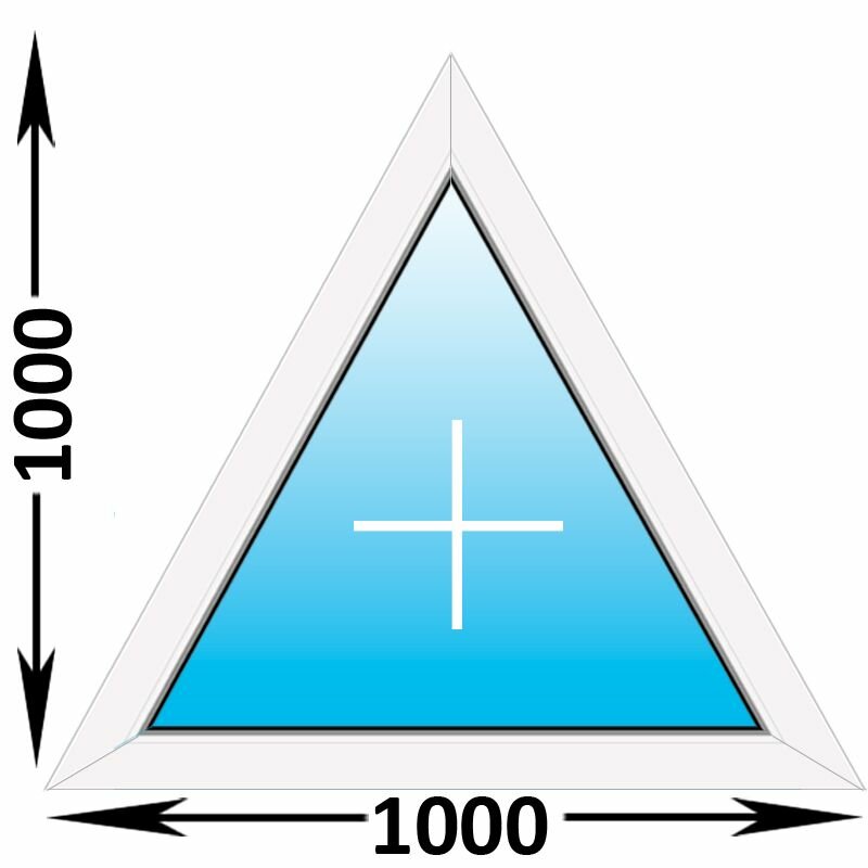 Пластиковое окно Melke треугольное глухое 1000x1000 (ширина Х высота) (1000Х1000)