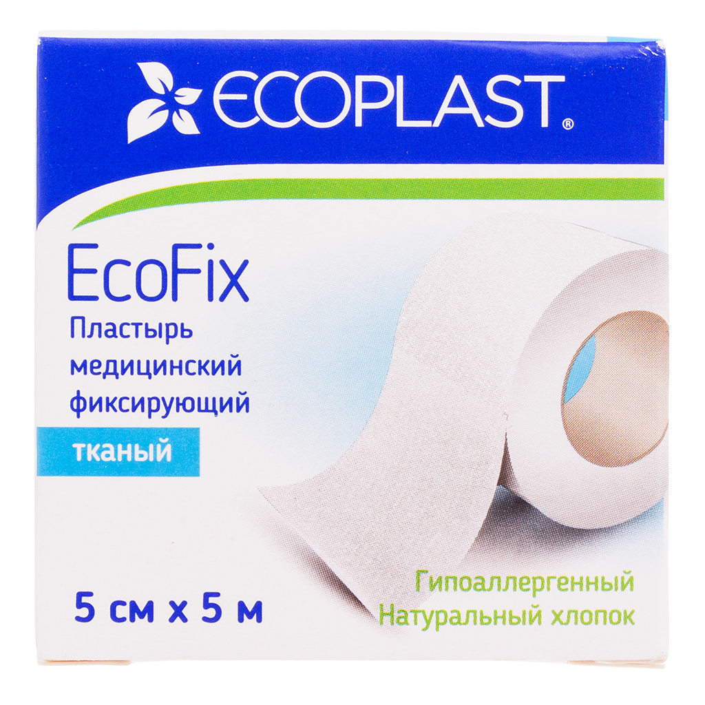 Пластырь медицинский фиксирующий EcoFix 5см х 5м