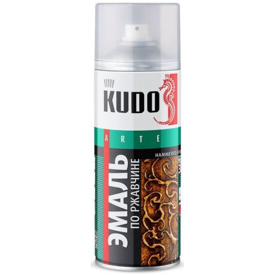 Эмаль молотковая по ржавчине KUDO серебристо-голубая, 520 мл, KU-3010