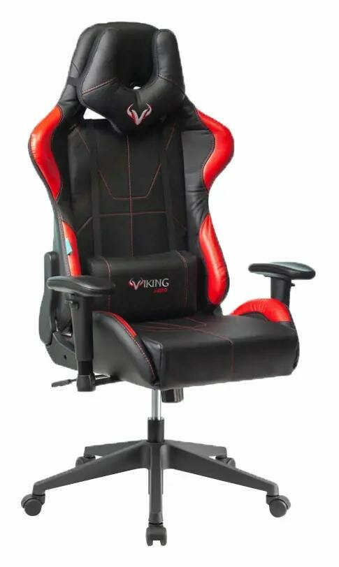 Кресло игровое Бюрократ VIKING 5 AERO Edition, черное/красное