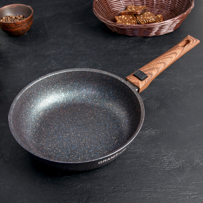 KUKMARA Набор кухонной посуды № 16 Granit Ultra, крышка, съёмная ручка, антипригарное покрытие, цвет синий - фотография № 5