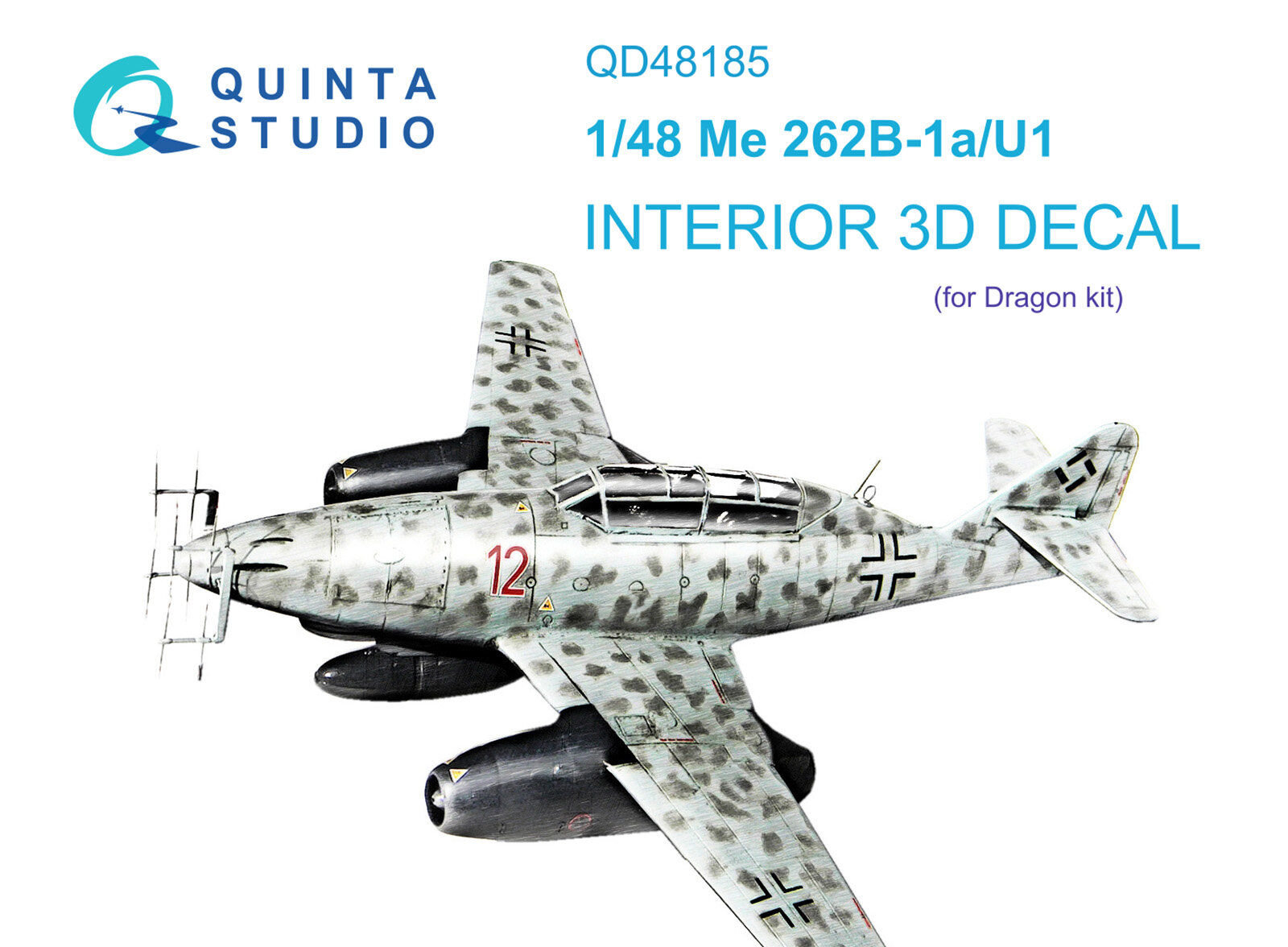QD48185 3D Декаль интерьера кабины Me 262B-1a/U1 (Dragon)