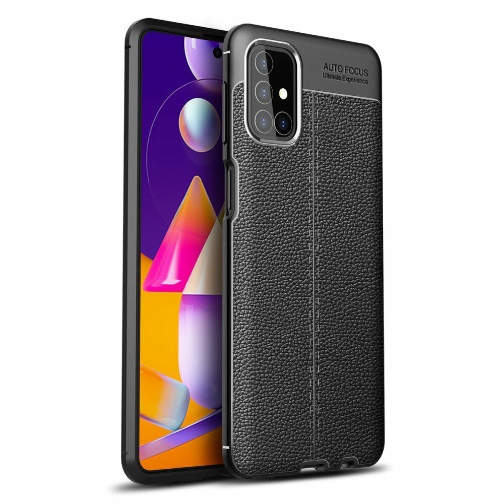 Чехол-накладка Litchi Grain для Samsung Galaxy M31s (черный)
