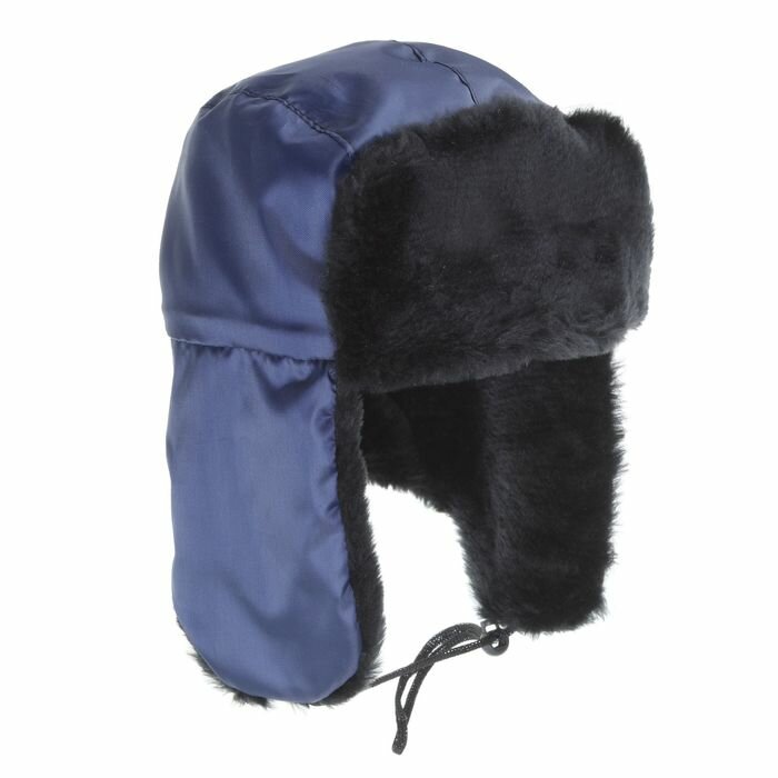 фото Шапка ушанка, цвет синий