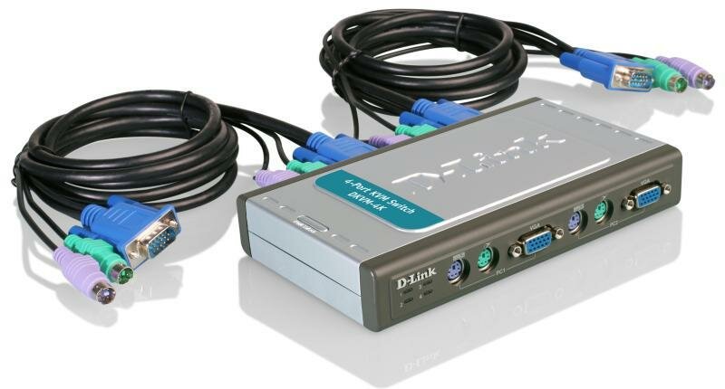 KVM-переключатель D-link DKVM-4K/B3A 4-портовый KVM-переключатель с портами VGA и PS/2