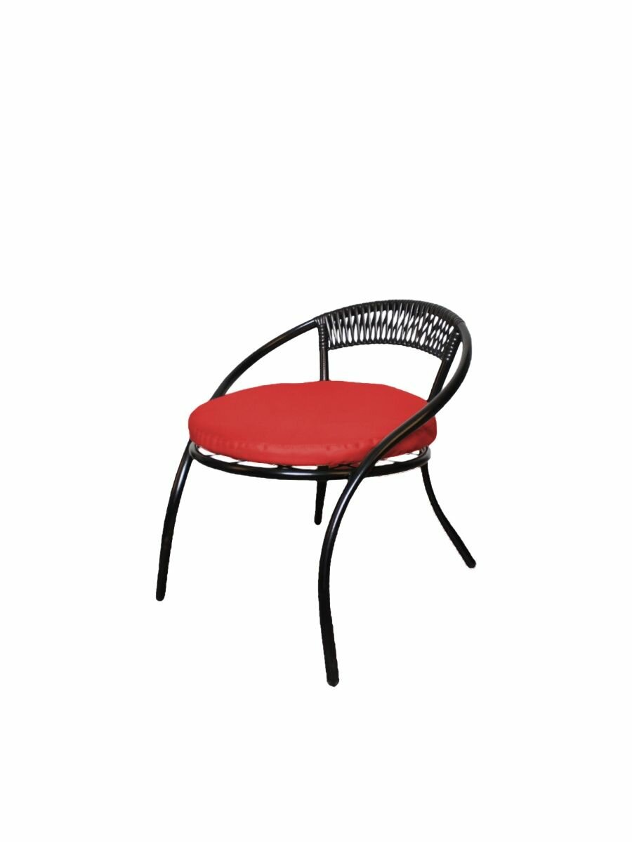 фото Кресло плетенное со спинкой и подушкой, ротанг