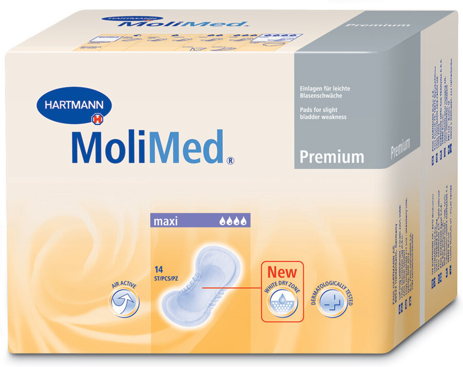 MoliMed Premium Maxi / МолиМед Премиум Макси - урологические прокладки для женщин, 14 шт.