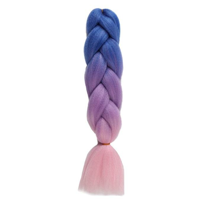 Канекалон трёхцветный 60см 100гр ZUMBA гофр CY22 синий-фиолетовый-светло-розовый подложка QF 5268013