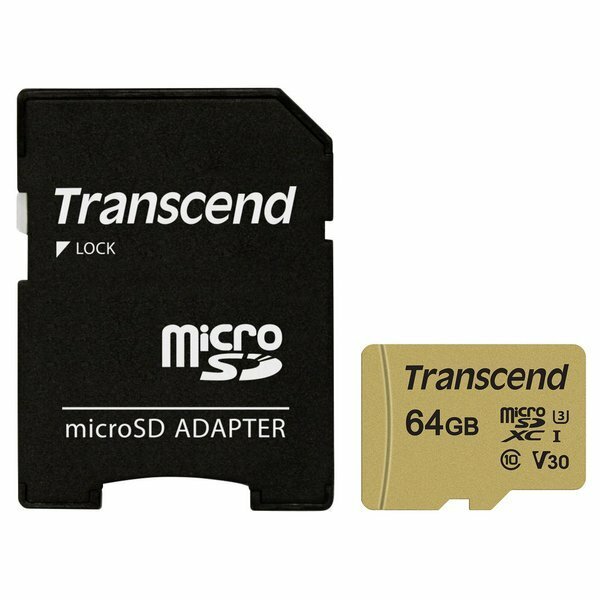 Карта памяти Transcend 64GB UHS-I U3 microSD with Adapter MLC