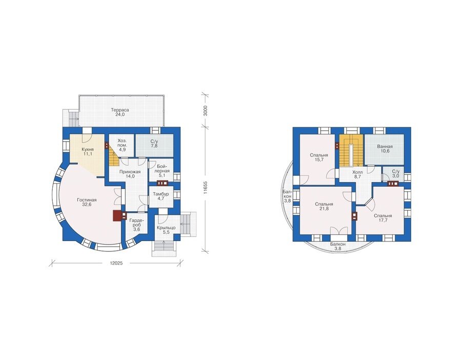 Проект дома Plans-38-33 (161 кв.м, поризованный кирпич 640мм) - фотография № 3