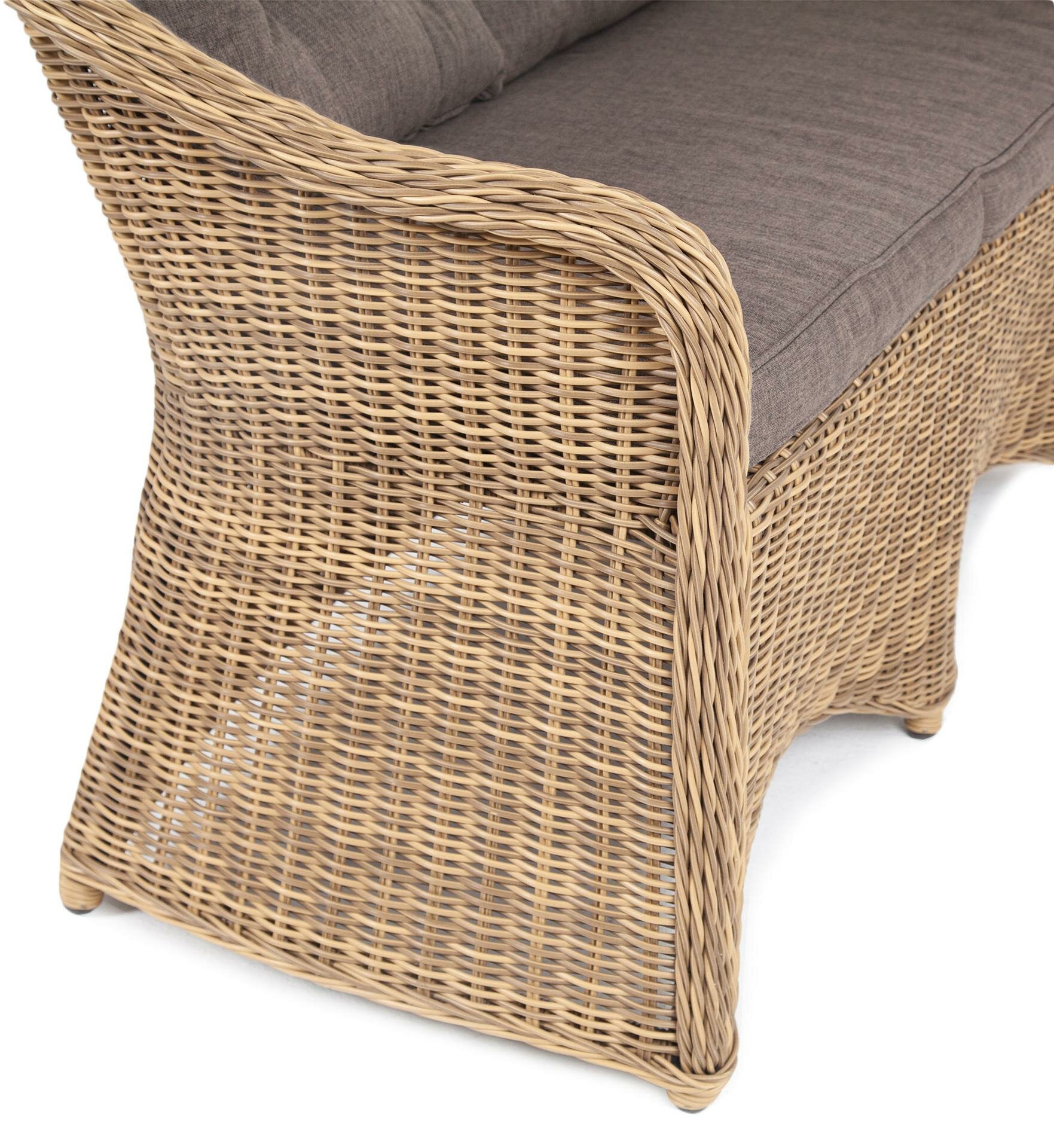 "Равенна" диван двухместный плетенный из ротанга, соломенный - фотография № 2