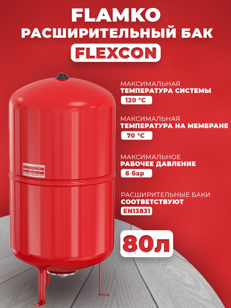 Расширительный бак (ТС/ХС) Flexcon R 80/1,5 - 6bar (16083 RU) (15)