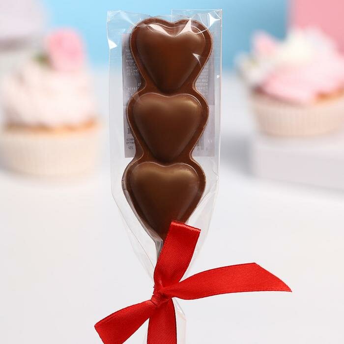 Шоколад фигурный «Сердца», молочный, 25 г - фотография № 1