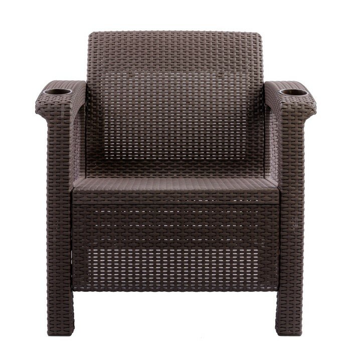 Кресло "Ротанг", 73x70x79 см, без подушки, цвет шоколад - фотография № 2