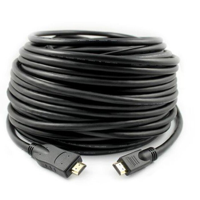 Кабель HDMI-HDMI v1.4 40м черный, зол.конт, экран