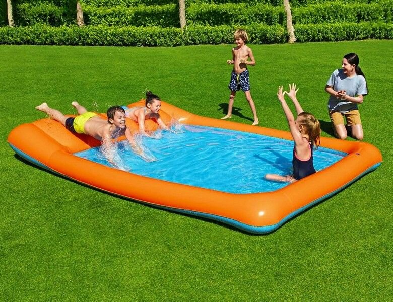 Надувной бассейн Slide-In Splash, 341x213x38 см, от 2 лет, BestWay, - фотография № 2
