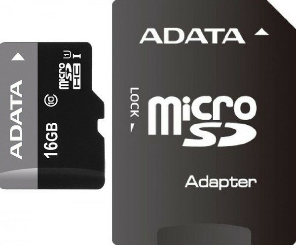 Флеш карта microSD 16GB A-DATA microSDHC Class 10 UHS-1 (SD адаптер) AUSDH16GUICL10-RA1