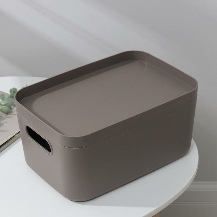 Короб для хранения с крышкой «Инфинити», 20×29×14,5 см, 6,2 л, цвет французский серый - фотография № 2