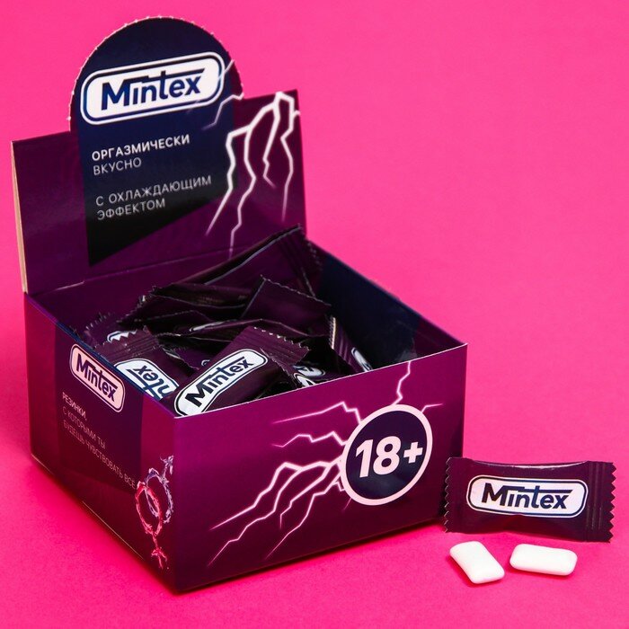 Жевательная резинка " Mintex " 1,36 г., вкус: мята (в коробке 50 шт.) - фотография № 1
