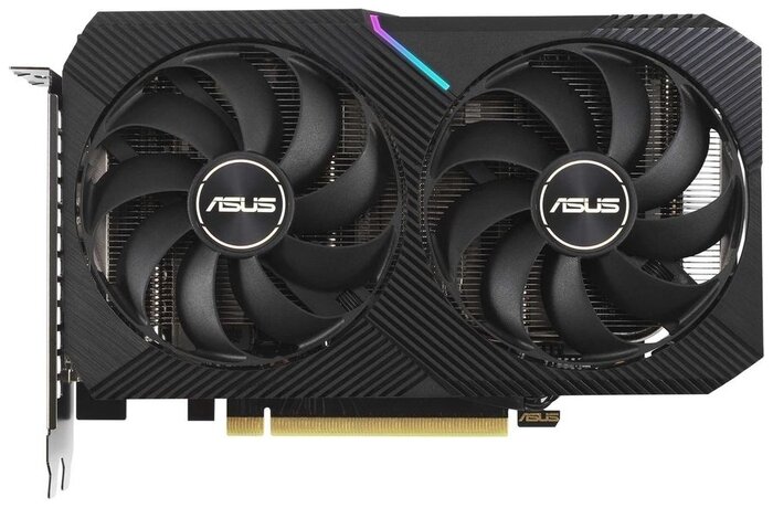 ASUS Видеокарта ASUS GeForce RTX 3060 DUAL DUAL-RTX3060-O12G-V2 (GeForce RTX 3060 12ГБ GDDR6 HDMI 3xDP) (PCI-E) (ret)