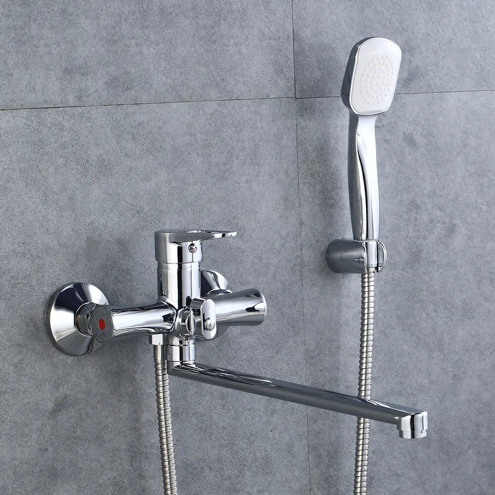 Смеситель на ванну Potato с длинным изливом, хром