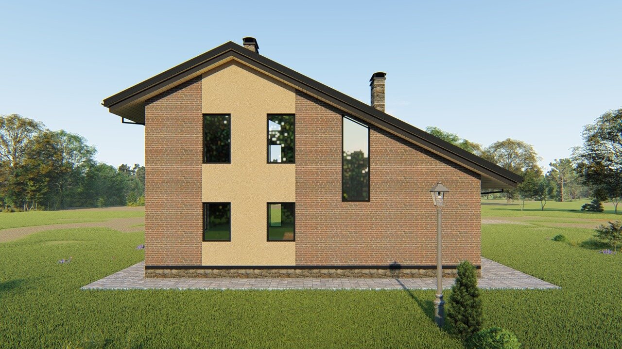 Проект жилого дома SD-proekt 15-0037 (152,2 м2, 9,09*9,87 м, керамический блок 380 мм, облицовочный кирпич) - фотография № 4