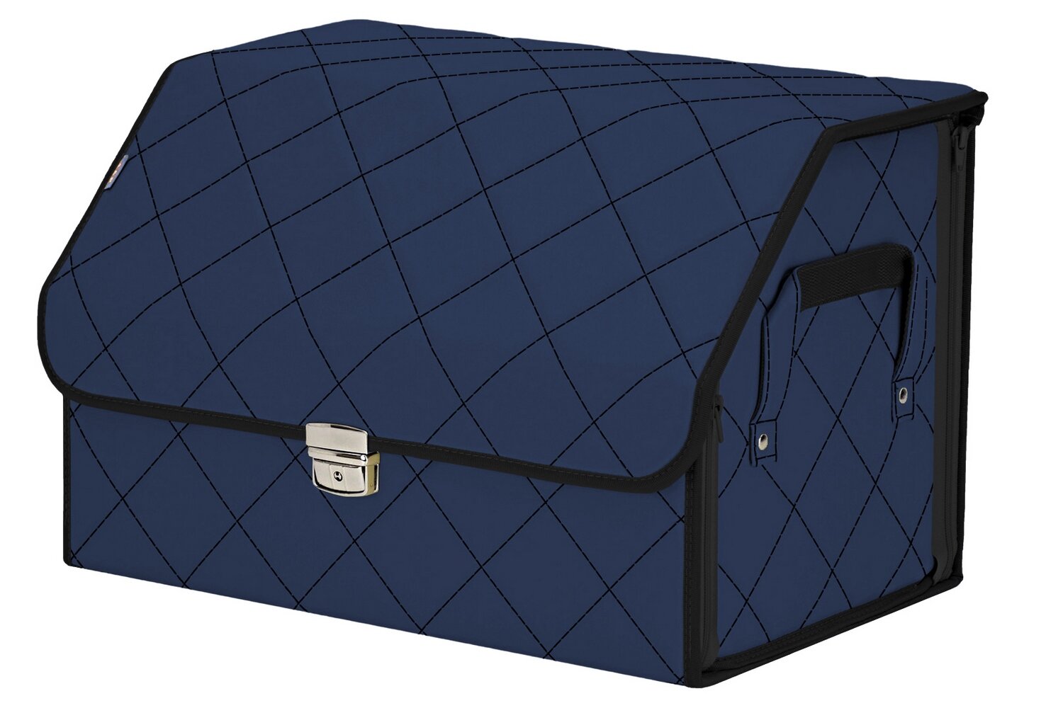Органайзер-саквояж в багажник "Союз Премиум" (размер L). Цвет: синий с черной прострочкой Ромб.