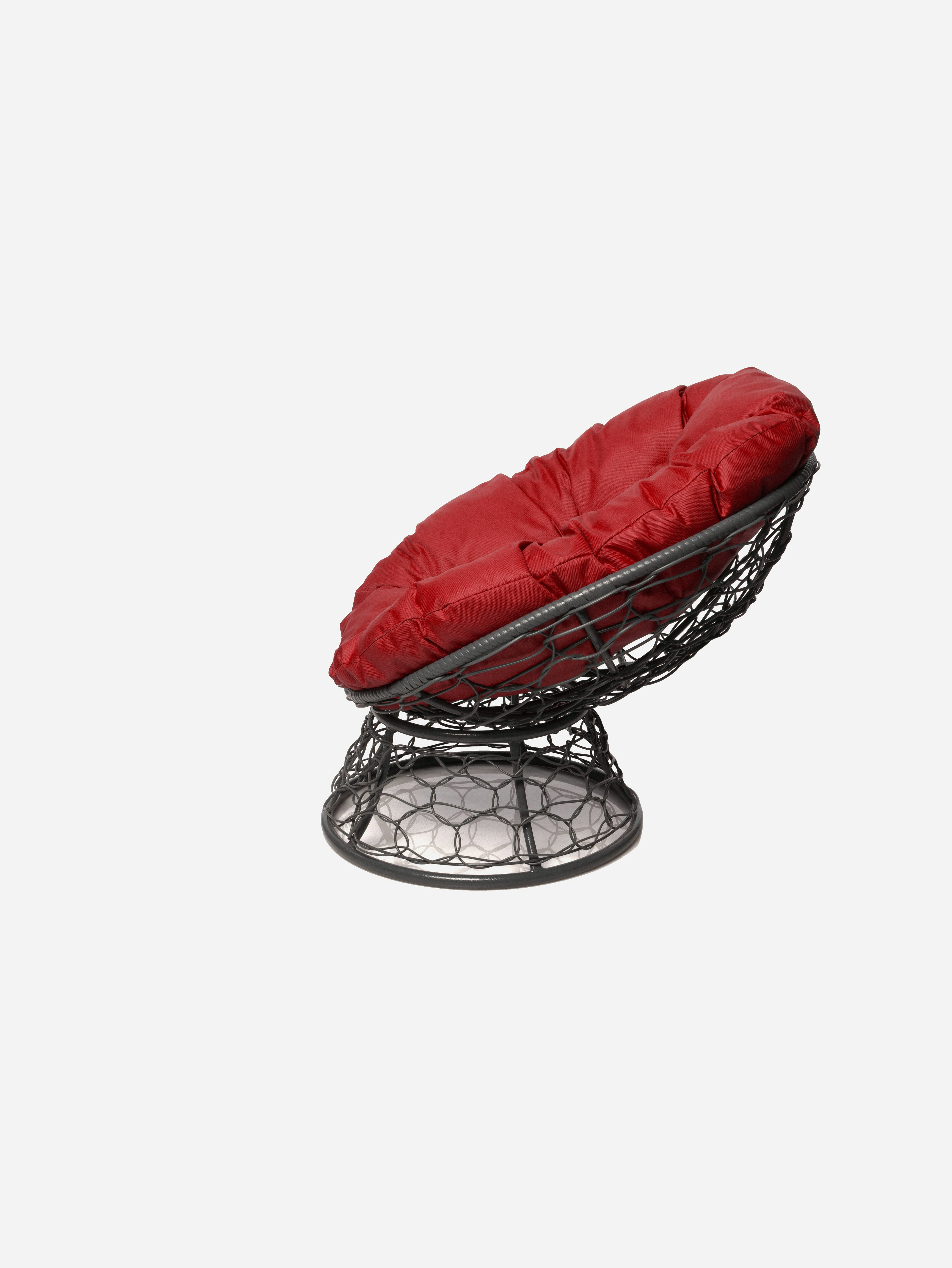 Круглое детское садовое кресло с ротангом и подушкой - фотография № 3