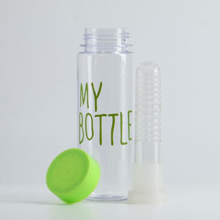 Бутылка для воды "My bottle", 500 мл, с контейнером для фруктов, 19.5 х 6.5 см, микс - фотография № 3