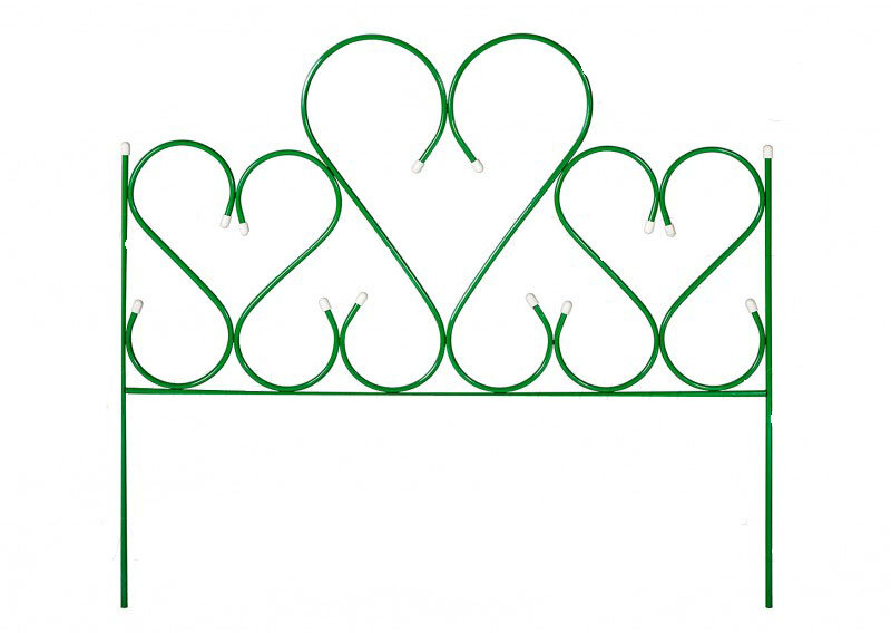 Заборчик декоративный Амурный большой зеленый размер 90х100 см (по 5 секций в комплекте)