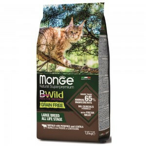 фото Monge PFB Cat BWild Grain Free сухой беззерновой корм для крупных кошек всех возрастов из мяса буйвола 10 кг