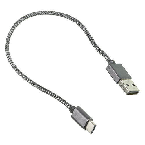 Кабель Ginzzu GC-152B, USB Type-C (m) - USB (m), 0.25м, 2.4A, черный