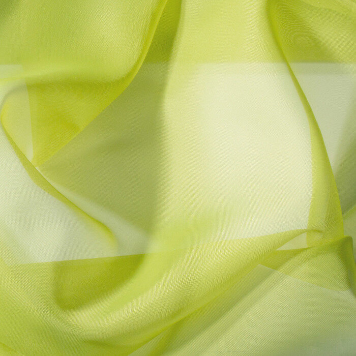 Тюль вуаль однотонная 145х260 см, светло-зелёный, 100% п/э - фотография № 2